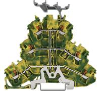 Borne à trois étages WAGO ; borne de terre à 6 conducteurs ; 2,5 mm² ; vert-jaune 2202-3237