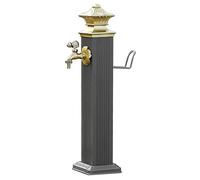 Borne D'arrosage en Acier Inoxydable 304, Robinet Extérieur Antigel à Colonne D'eau pour L'Irrigation et L'arrosage(112cm/44in)