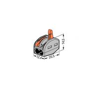 WAGO Borne raccordement 222-412-50 2 pôles flexible 0,08–4 mm², rigide 0,08–2,5 mm², 50x gris/orange