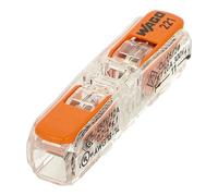 Borne de connexion universelle Wago 221 Inline à leviers pour fils souples et rigides 2x4mm² - boîte de 60 pièces