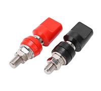 Borne de Courant 100 A, Borne Isolée Plaquée avec Prise 4 mm et Bornes à Vis - Kit de Connecteur pour Poteau de Jonction d’Alimentation Haute Précision (Rouge, 8 mm)