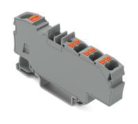 Borne de distribution WAGO avec bouton-poussoir, Ex e II grise, lot de 12