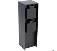 Zenitech Enrouleur de jardin ZENITECH à fixer 2x16A IP44 alu noir