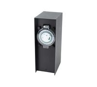 - Borne de jardin à fixer 2x16A + programmateur IP44 - Alu Noir