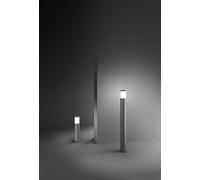 Borne De Jardin Cigar Avec Ampoule E27 Max 20W Ip54, Aluminium Peint, Borne Extérieure, Anthracite, Hauteur 90 Cm - Perenz