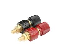 Borne de jonction puissance M5 M6 M8 M10, ensemble noir et rouge | Poteaux conducteurs en cuivre for le câblage de la batterie et de la jonction d'alimentation(M6 Set,1 pair)