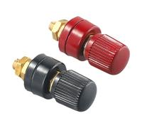 Borne de Liaison Bornes de jonction d'alimentation, bornes de Connexion de Fil, Filetage M6, bornes de Connexion d'alimentation en Laiton, Noir et Rouge