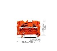Borne de passage WAGO 2004-1202 6.20 mm ressort de traction orange 50 pc(s)
