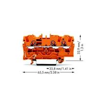 Borne de passage WAGO 2004-1302 6.20 mm ressort de traction orange 50 pc(s)