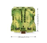 Borne de passage WAGO 285-1187 ressort de traction Affectation: terre vert, jaune 100 pc(s)