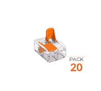 Borne de raccordement à levier 2 entrées - Pack de 20