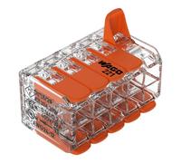 Borne de raccordement orange avec levier 10 fils Wago 221-420