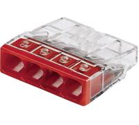 Wago - Borne de raccordement rigide 2273 - 4 pôles 0,5–2,5 mm² - 20 pièces transparent/rouge