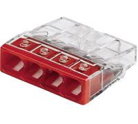 Borne de raccordement rigide: 0.5-2.5 mm² Nombre de pôles: 4 WAGO 2273 20 pc(s) transparent, rouge