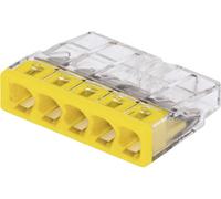 Borne de raccordement rigide: 0.5-2.5 mm² Nombre de pôles: 5 WAGO 2273 20 pc(s) transparent, jaune