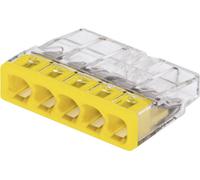 Borne de raccordement rigide: 0.5-2.5 mm² Nombre de pôles: 5 WAGO 2273 20 pc(s) transparent, jaune