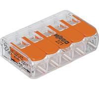 Borne de raccordement WAGO 221-415-1 flexible: 0.14-4 mm² rigide: 0.2-4 mm² Nombre de pôles: 5 transparent, orange