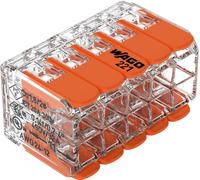 Borne de raccordement WAGO 221-420-15 flexible: 0.14-4 mm² rigide: 0.2-4 mm² Nombre de pôles: 10 transparent, orange 15 pc(s)