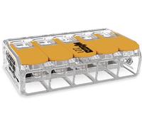Borne de raccordement WAGO 221-615 flexible: 0.5-6 mm² rigide: 0.5-6 mm² Nombre de pôles: 5 transparent, orange