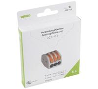 Borne de raccordement WAGO 222-413 flexible: 0.08-4 mm² rigide: 0.08-2.5 mm² Nombre de pôles (num): 3 gris, orange 5 pc