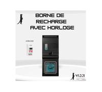 Borne De Recharge Avec Horloge équipée D'une Prise Hager Complète Avec Protections
