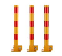 Borne de sécurité en Acier avec verrou, bloqueur de stationnement pour allée, Poteau de contrôle de la Circulation, barrière d'allée de Garage personnelle, Poteau de stationnement (Jaune (3