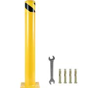Borne de sécurité SucceBuy, 48 x 4,5 pouces, Borne de barrière de sécurité, 4-1/2 pouces de diamètre extérieur, 48 pouces de hauteur, barrière de sécurité en tube d'acier peint par poudrage jaune avec