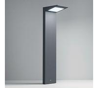Borne De Terre Led Solaire 2,2W Alimentée Par Batterie Avec Photovoltaïque Gris Foncé Ip54