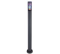 Borne d'éclairage de chemin LED intelligente, lampes de jardin d'extérieur, lampadaire d'extérieur anthracite à intensité variable, changement de couleur RVB, application et commande vocale, acier ino