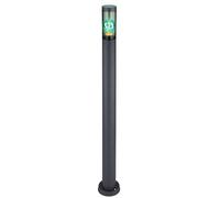 Borne d'éclairage dimmable avec télécommande Borne d'éclairage extérieur Lampes de jardin anthracite, changement de couleur LED RVB, acier inoxydable fumé, 8,5W 806lm blanc chaud, DxH 12,7x110cm