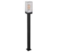 Borne d'éclairage E27 éclairage de chemin extérieur noir éclairage extérieur lampadaire de jardin, aluminium, télécommande dimmable, 1x LED RVB 8,5W 806Lm, LxlxH 10x10x100 cm