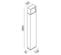 Borne D'Éclairage Ges1162 En Aluminium Moulé Sous Pression 9W Led, Interrupteur Cct 3000K/4000K/6500K, Ip54, Finition Marron - Gealuce