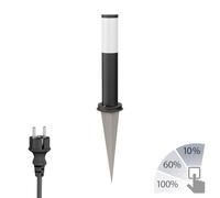 Borne d'éclairage PORU noir Piquet de terre 2m de câble pour l'extérieur inox