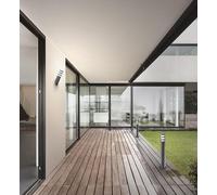 Borne D'Extérieur Ges022 - Lampadaire En Aluminium Gris Anthracite Avec Diffuseur Verre Satiné, Raccordement E27 Ip54 - Gealuce