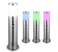 Borne E27 lampadaire patio lumière extérieure détecteur de mouvement étanche IP44, App commande vocale dimmable CCT, 1x Smart RGB LED 10W 806Lm 2700-6400K, DxH 14x50 cm