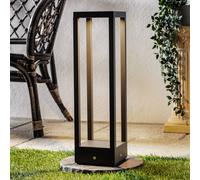 Borne extérieur LED Carlota Lucande, noir, Aluminium, Moderne, Borne Eclairage Exterieur