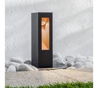 Borne extérieur LED JENKE Lucande, noir, Aluminium, Moderne, Borne Eclairage Exterieur