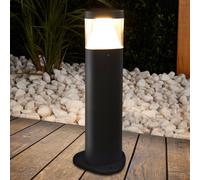 Borne extérieur LED MILOU Lucande, noir, Aluminium, Moderne, Borne Eclairage Exterieur