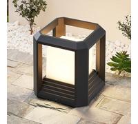 Borne extérieur LED Serenella Lucande, noir, Aluminium, Moderne, Borne Eclairage Exterieur