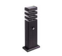 Borne extérieure 40cm détecteur PIR GU10 IP44 noire