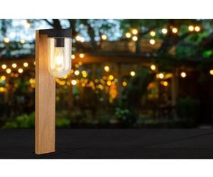Borne extérieure CABAR - BRILLIANT - bois foncé/noir - métal/verre E27 1x40W