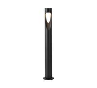 Borne extérieure LED 6W, modèle colonne, couleur noire, indice de protection IP65, hauteur 80 cm, lumière blanc chaud (2300K - 3500K)