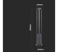 Borne Extérieure LED Design 80cm 220V IP65 Gris Anthracite 10W - Blanc Chaud 2300K - 3500K