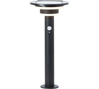 Borne Extérieure LED Solaire BRILLIANT GARVINA, Détecteur de Mouvement, Acier Inoxydable, 4W, Noir