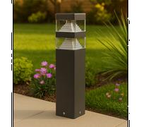 Borne extérieure pyramide 40cm gris anthracite
