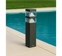Borne extérieure pyramide piscine 40cm gris anthracite