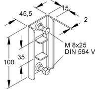 Borne intermédiaire de support Niedax TZK 86-96 S (1paire)