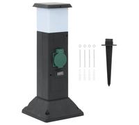 Borne Jardin Électrique 2 Prises avec Lampe Bloc Prises Extérieures vidaXL