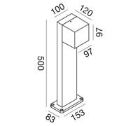 Borne Led 10W Ges2301 Monoémission Cct 3000K/4000K/6500K, Faisceau Orientable, Fonte D'Aluminium Blanc - Gealuce
