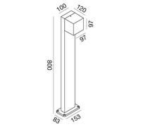 Borne Led 10W Ges2302 Monoémission Cct 3000K/4000K/6500K, Faisceau Orientable, Fonte D'Aluminium Blanc - Gealuce